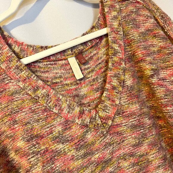 Anthropologie Pilcro Multicolor V-Neck Knit Sweater‎ S Slouchy Oversized Boho - Picture 7 of 7